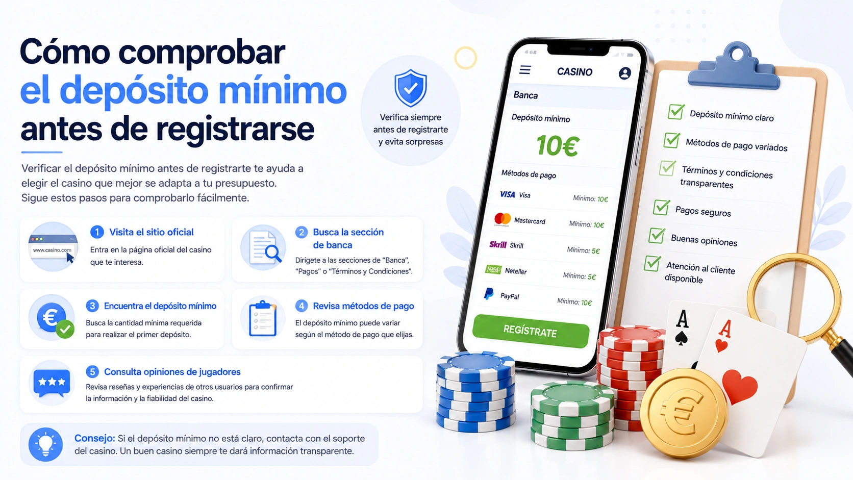 Cómo comprobar el depósito mínimo antes de registrarse