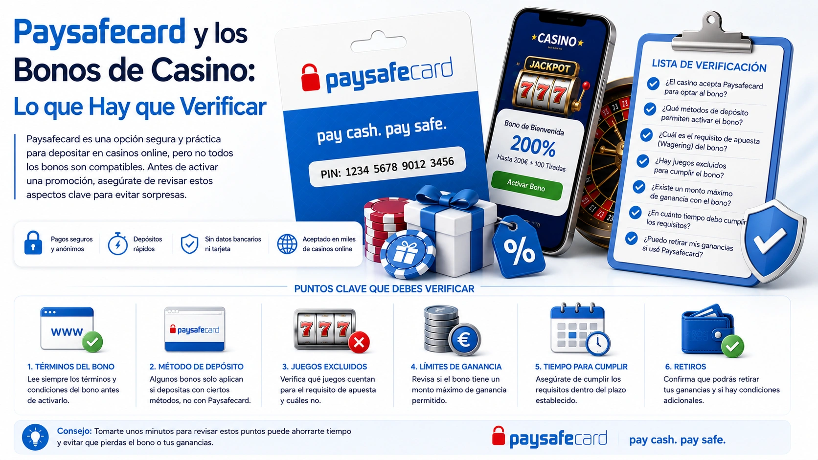 Paysafecard y los Bonos de Casino Lo que Hay que Verificar
