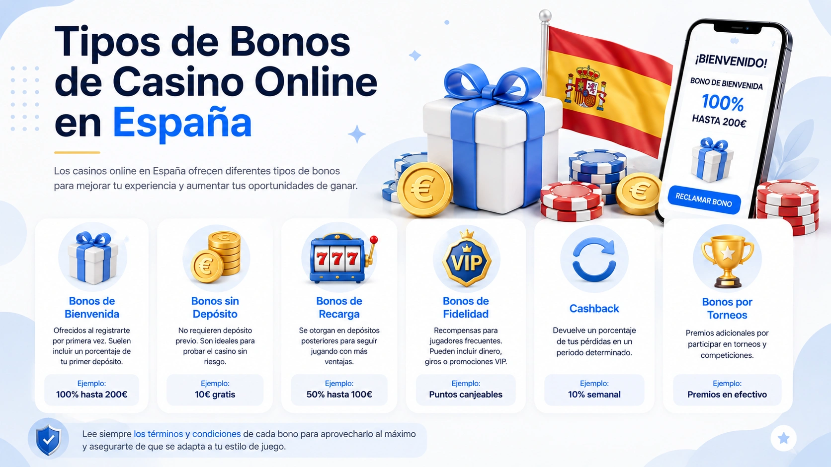 Tipos de Bonos de Casino Online en España