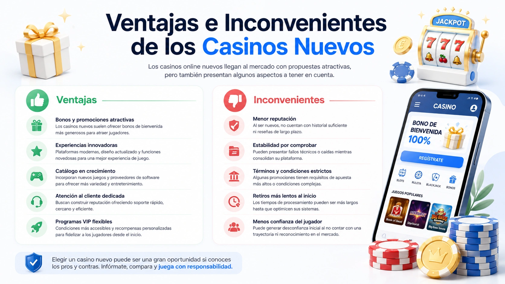 Ventajas e Inconvenientes de los Casinos Nuevos