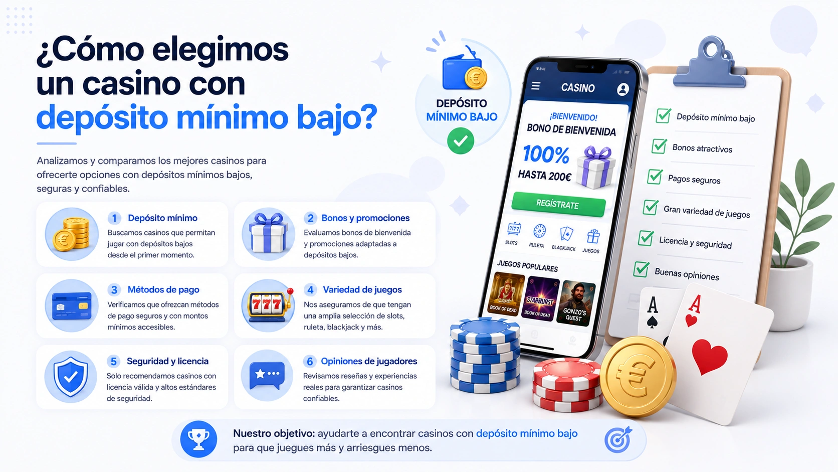 ¿Cómo elegimos un casino con depósito mínimo bajo