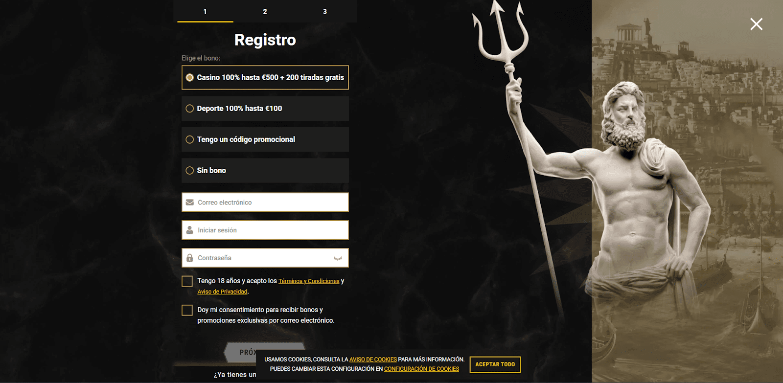 Registro en Casinoly