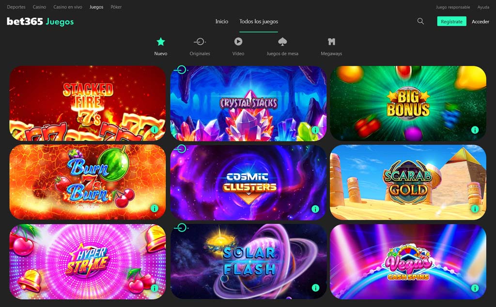 Juegos de Bet365 Casino