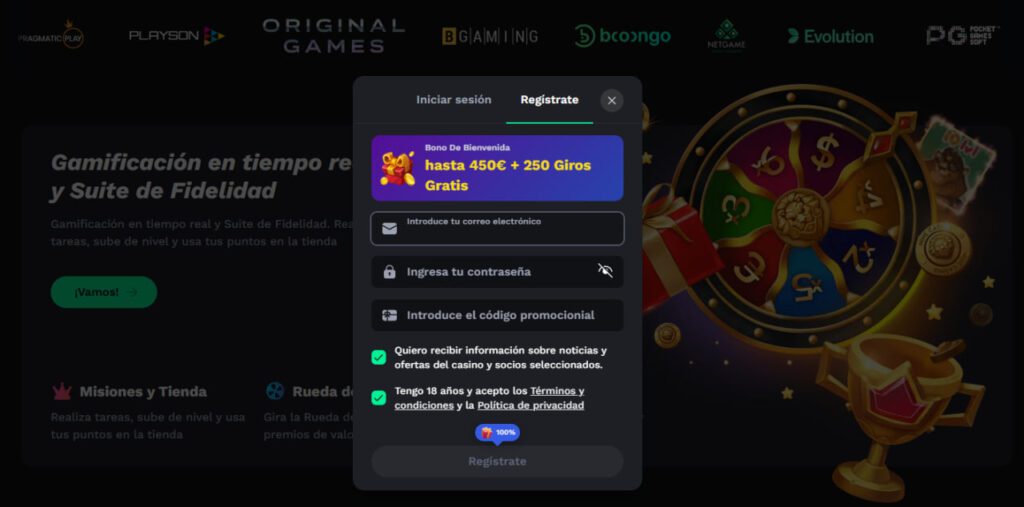 Acceso a Betonred Casino