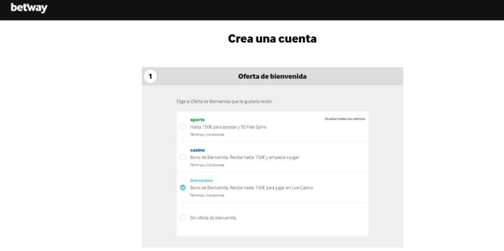 Acceso fácil a Betway Casino