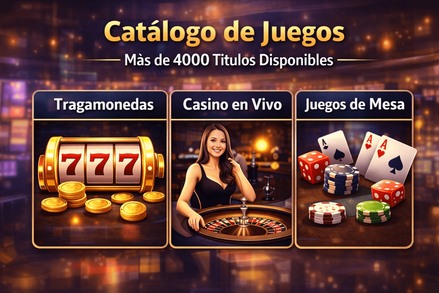Catálogo de juegos de Winsane Casino con tragamonedas, casino en vivo y juegos de mesa