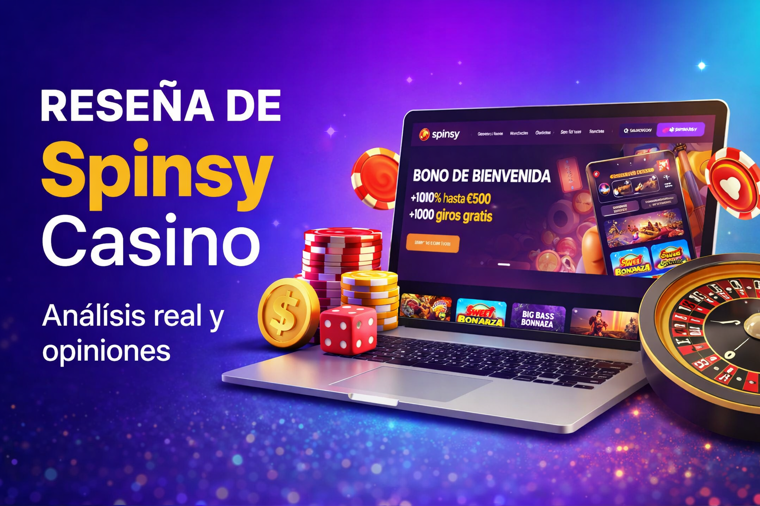 Reseña de Spinsy Casino con bonos de bienvenida, juegos online y experiencia real de usuario