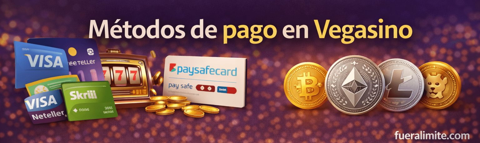 Métodos de pago en Vegasino