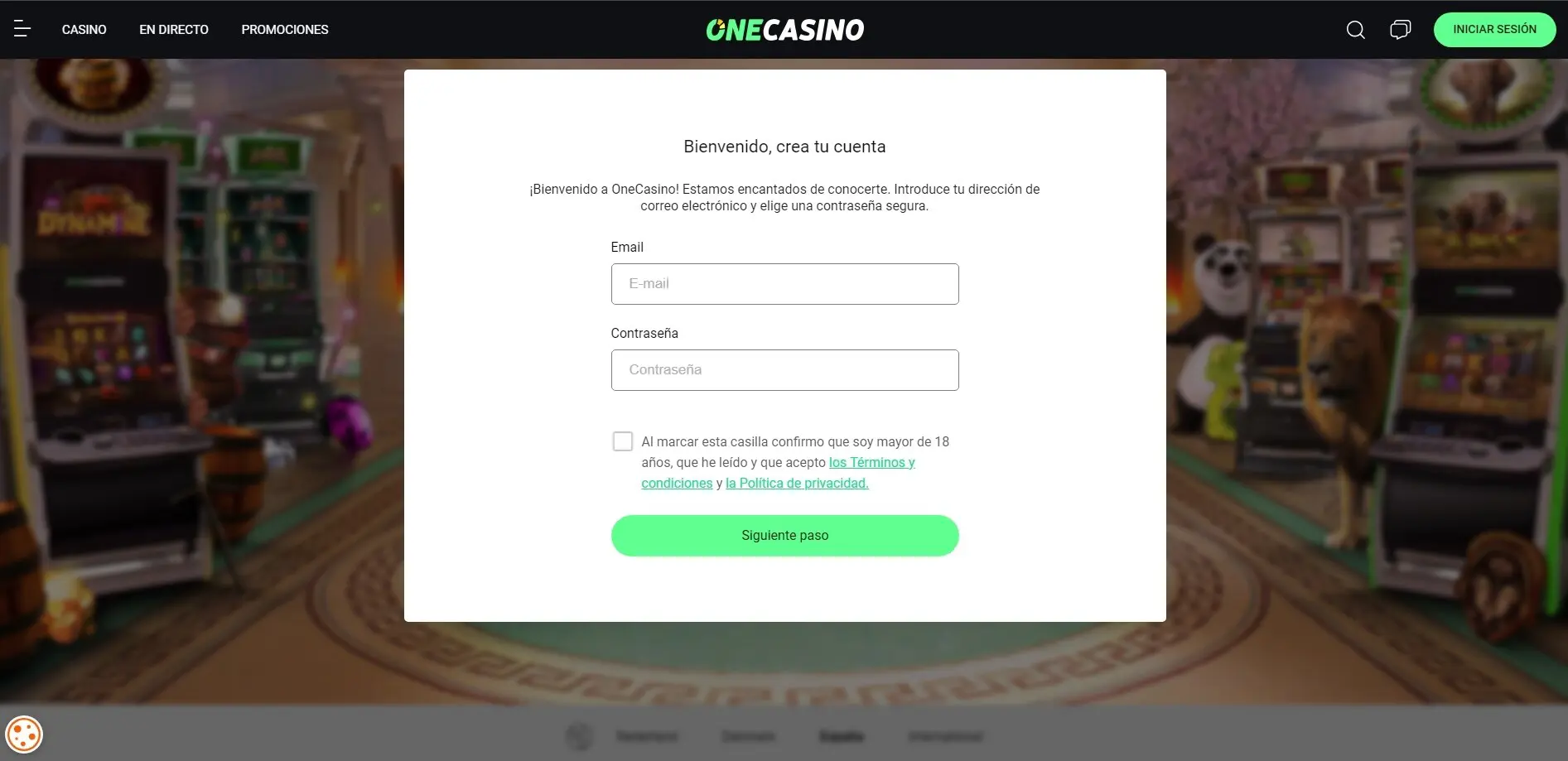 Registro y Acceso en One Casino