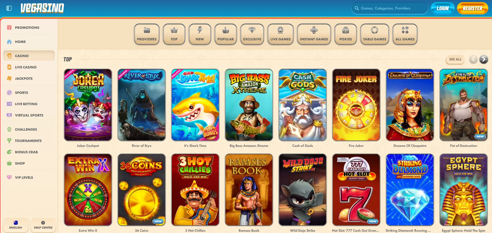 Available Games at Vegasino: What You Can Find