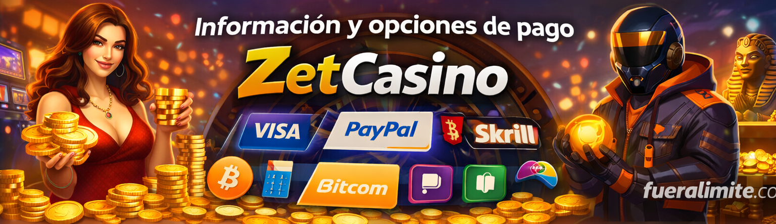 Información y opciones de pago ZetCasino