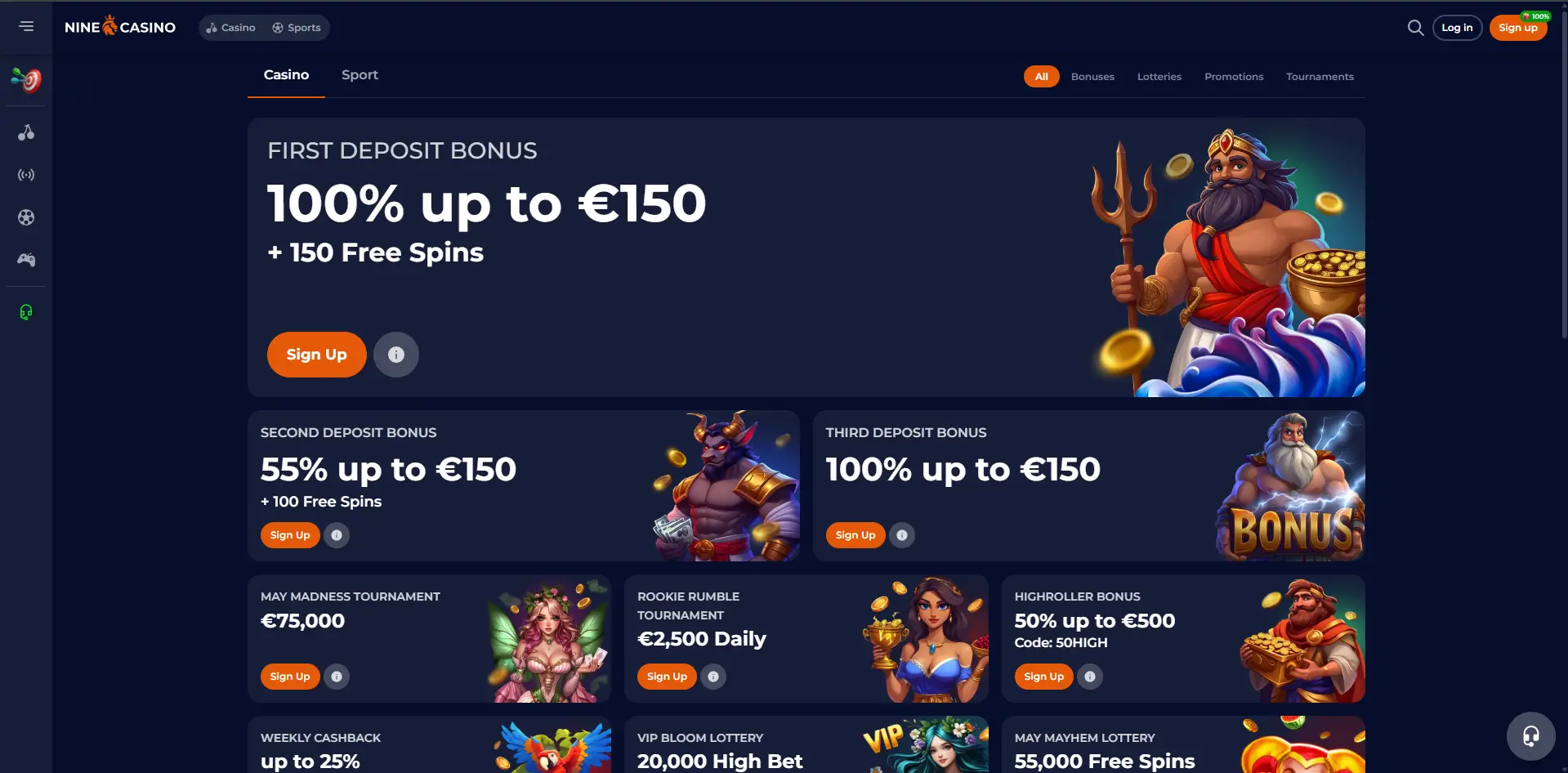 nine casino bonos